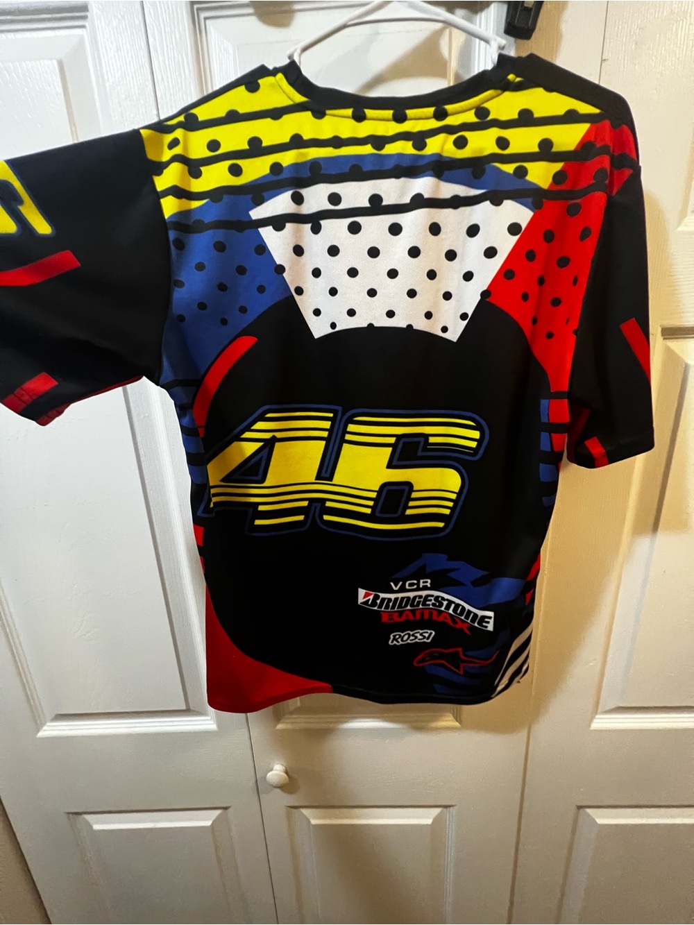 46 Graphic Racing Short-Sleeve Shirt - Black, Yellow, Red